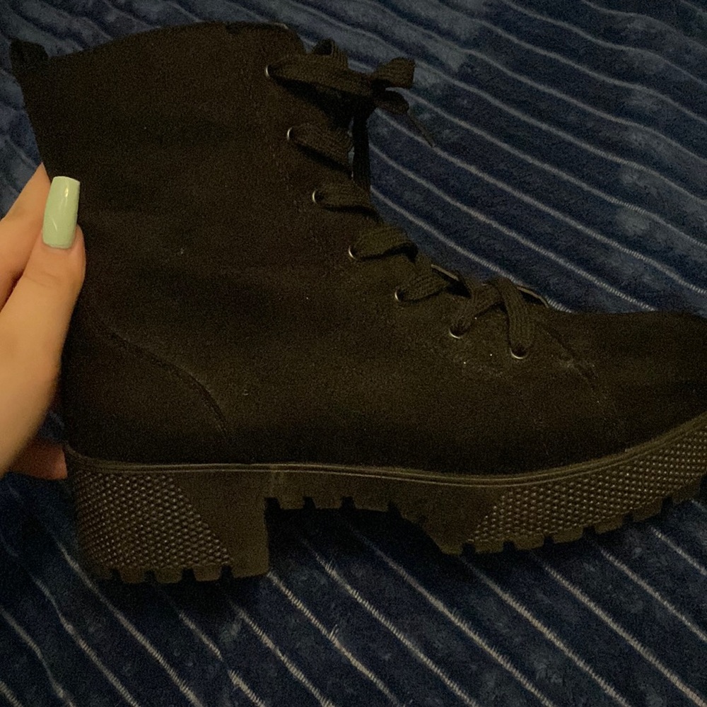 Black platform boots